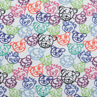 Cotton Blend - Cannes French Terry - Bear - White Multi