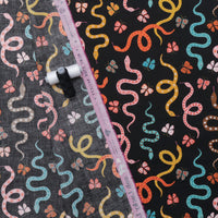 Ruby Star - Cotton - Ooh Lucky Lucky - Garden Snake - Black