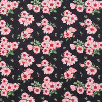 Stof - Cotton - Avalana - Jersey - Black Pink Floral