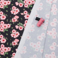 Stof - Cotton - Avalana - Jersey - Black Pink Floral