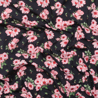 Stof - Cotton - Avalana - Jersey - Black Pink Floral