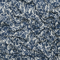Stof - Viscose - Light and Lush Twill - Cream Flowers - Navy