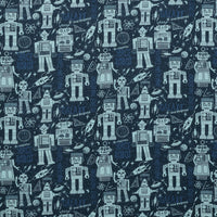 Moda - Cotton - 321 Blast Off - Space Robot - Night Sky