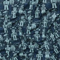 Moda - Cotton - 321 Blast Off - Space Robot - Night Sky