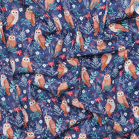 Mia Charro - Cotton - Christmas Cabin - Owl Magic - Blue