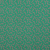 Riley Blake - Flannel - Designer - Candy Canes - Green