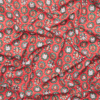 Cotton + Steel - Cotton - Merry Pawmas - Bark And Bough - Red