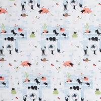 Dear Stella - Cotton - Cats In The Laundry - Rince Repeat - White