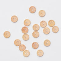 Elan - 2-Hole Button - 14mm - Wooden - Natural