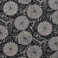 Figo - Cotton Linen - Rhythm & Leaves - Large Floral - Black