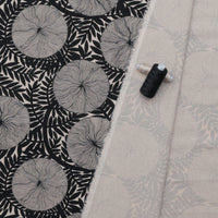 Figo - Cotton Linen - Rhythm & Leaves - Large Floral - Black