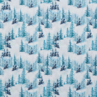 Camelot - Cotton - Winter Land - Winter Forest - Light Blue