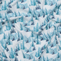 Camelot - Cotton - Winter Land - Winter Forest - Light Blue