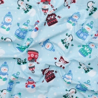 Kanvas Studio - Flannel - Winter Wonders - Happy Snowmen - Light Blue
