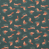 Dear Stella - Cotton - Camping Crew - Chipmunks Emerald