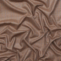 Wool Silk - Suiting - Plaid - Clay Brown