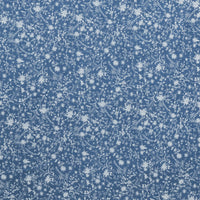 Cotton Blend - Chambray - Leaves - Dark Bue