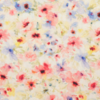 Linen Slub - Digital Print - Yellow Red Purple