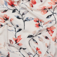 Linen Blend - Laurel Print - Natural - Rust Denim