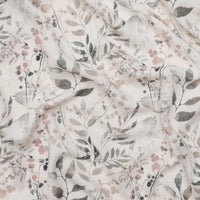 Linen Blend - Laurel Print - Natural - Taupe