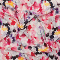 Linen Blend - Laurel Print - Natural - Pink Yellow