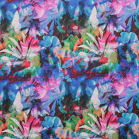 Cotton - Stretch Sateen - Digital Print - Vivid Collage - Blue Pink