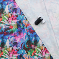 Cotton - Stretch Sateen - Digital Print - Vivid Collage - Blue Pink