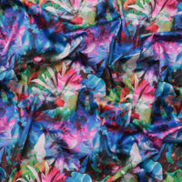Cotton - Stretch Sateen - Digital Print - Vivid Collage - Blue Pink