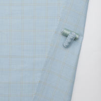 Wool Linen - Suiting - Plaid - Light Blue Yellow