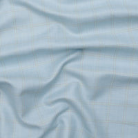 Wool Linen - Suiting - Plaid - Light Blue Yellow