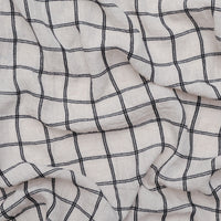 Linen Blend - Melange Yarn-Dyed - Check - Oatmeal Black
