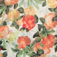 Cotton - Designer Print - Floral - Orange Green