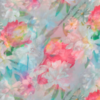 Poly - Chiffon - Digital Print - Blue Orange Rose