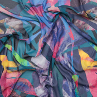 Poly - Chiffon - Digital Print - Navy Teal