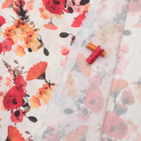 Rayon Blend - Santa Barbara - Print - Ivory Red