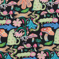 Rayon - Picasso Poplin - Digital Print - Black Lime