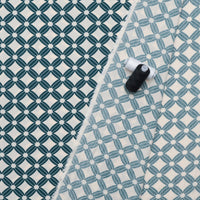 Viscose - Poplin Print - Lattice Flowers - Petrol