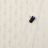 Cotton - Heirloom - Double Gauze - Ivory Pink Rose Large Stripe