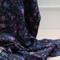 Viscose - Italian Challis - Black Floral - Assorted