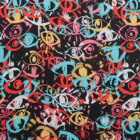 Viscose - Challis - Digital Print - Graffiti Eyes - Assorted