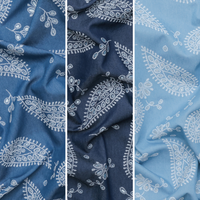 Cotton Blend - Chambray Burnout - Paisley - Assorted