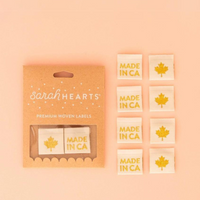 Sarah Hearts - Sewing Labels - Made In Canada Gold