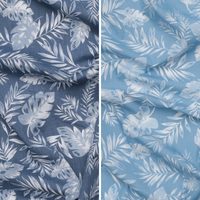Cotton - Denim Print - Leaves - Assorted