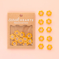 Sarah Hearts - Buttons - Yellow Daisy - Small