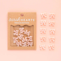 Sarah Hearts - Buttons - Pink Bow - Small