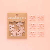 Sarah Hearts - Buttons - Pink Bow - Large
