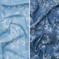 Cotton Blend - Chambray - Birds - Assorted
