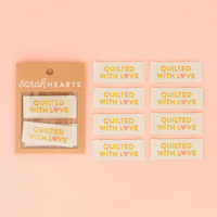 Sarah Hearts - Sewing Labels - Quilted With Love Gold