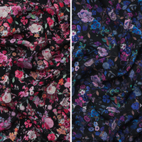 Viscose - Italian Challis - Black Floral - Assorted