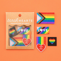 Sarah Hearts - Sewing Labels - Pride Rainbow - Iron-on